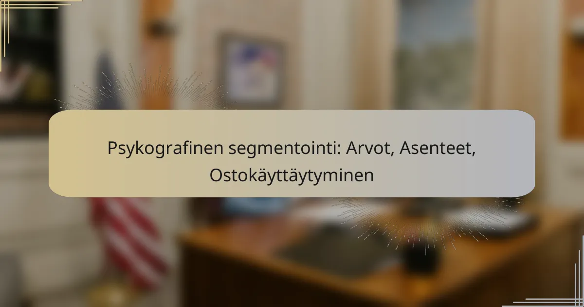 Psykografinen segmentointi: Arvot, Asenteet, Ostokäyttäytyminen