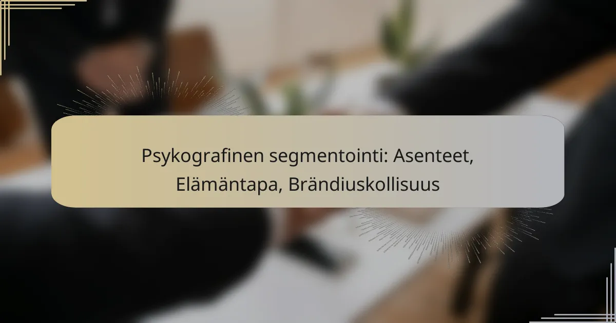 Psykografinen segmentointi: Asenteet, Elämäntapa, Brändiuskollisuus