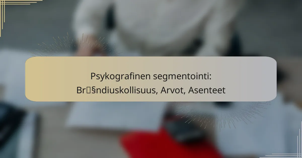 Psykografinen segmentointi: Brändiuskollisuus, Arvot, Asenteet