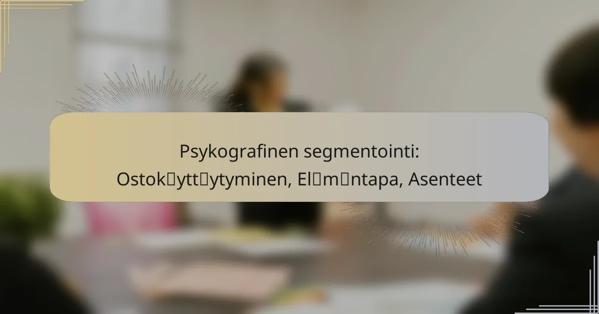 Psykografinen segmentointi: Ostokäyttäytyminen, Elämäntapa, Asenteet