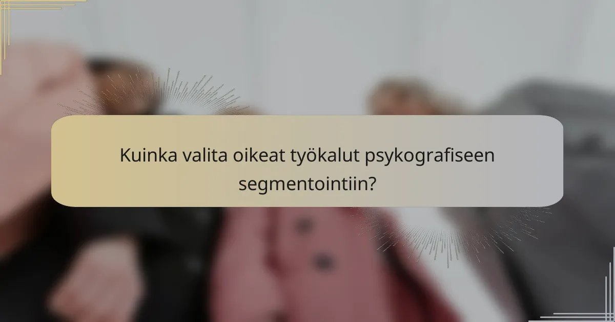 Kuinka valita oikeat työkalut psykografiseen segmentointiin?